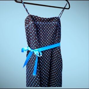 Pulse Girls/juniors Dress Black/Blue polka dot Sz L
